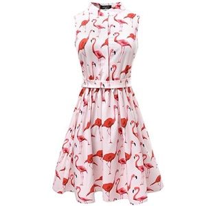 Fun, Flirty, Flamingo Printed Sundress